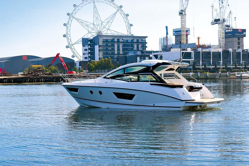 With twin Volvo 300hp D4 marine diesels, the Beneteau Gran Turismo 40 can zip about at 35 knots.
