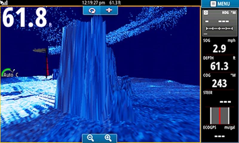 Underwater 3d display of Simrad 3d StructureScan.