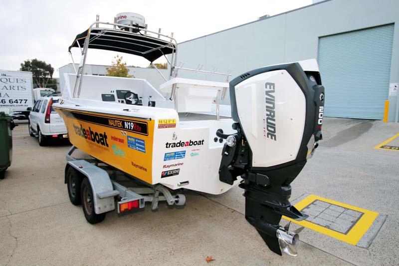 Our Haines V19R project with the newly fitted 200hp Evinrude E-TEC G2 HO outboard motor.