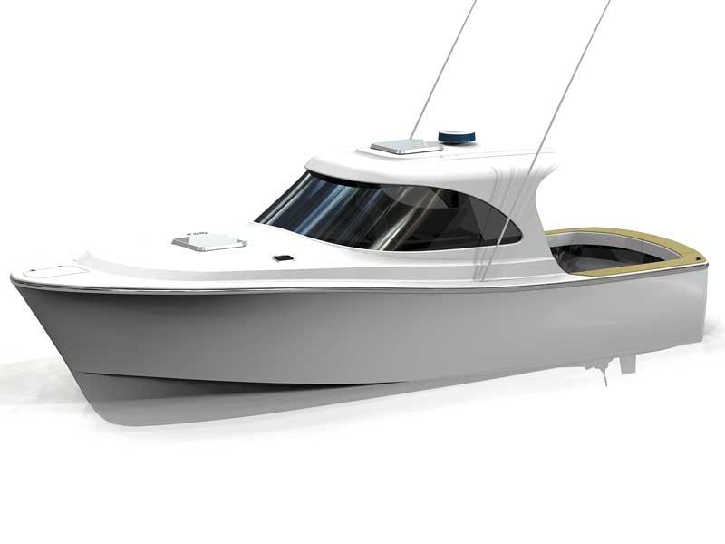 The NorthCape 28 sportsfisher will be able to take a single 315hp or twin-turbo 380hp Yanmar marine 