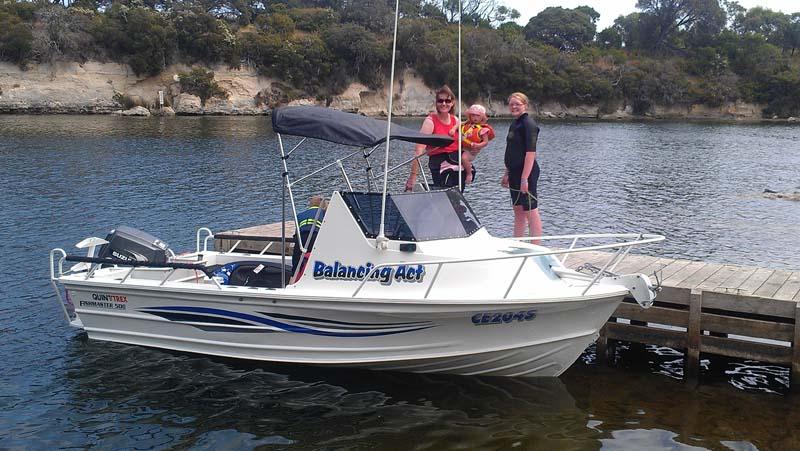 This 1986 Quintrex Fishmaster project boat is named Balancing Act. Appropriate, given restorer Simon