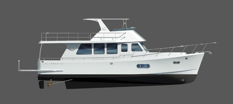 The new layout on the Clipper Cordova 51 includes a spacious owners’ suite with sliding access doors