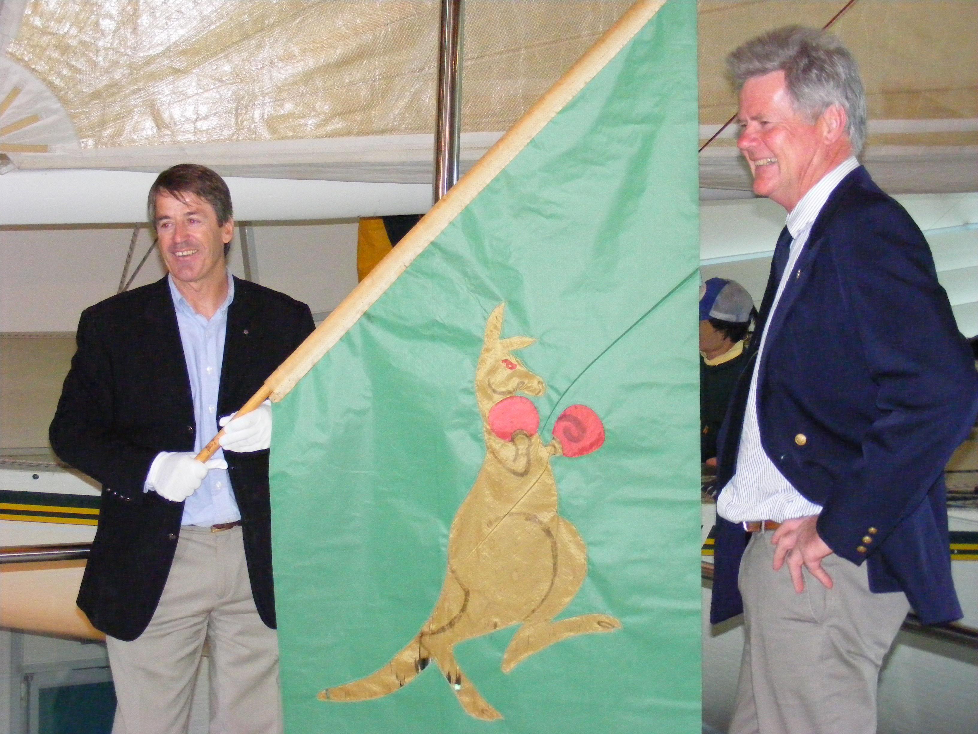 The original Boxing Kangaroo flag returns home