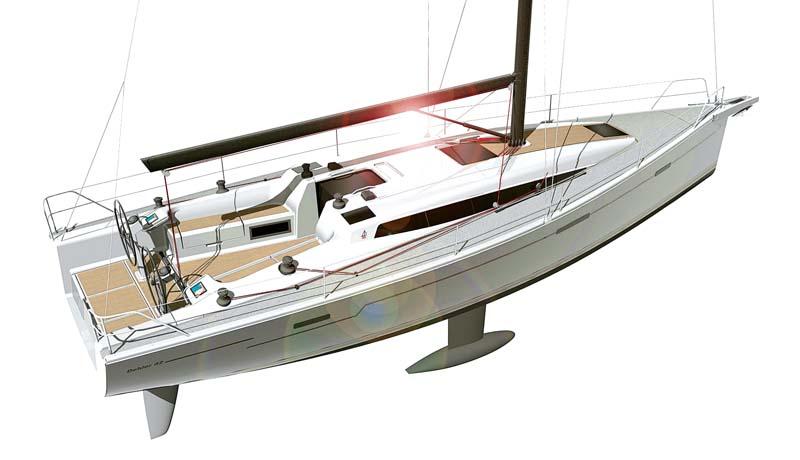 With the addition of specialty options, the Dehler 42 changes from a cruising yacht to a racing yach